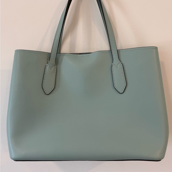 Kate Spade New York Light Blue Leather Tote Crossbody Bag Silver Hardware - Picture 3 of 9